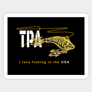 I Love Fishing in The USA, Tampa Bay Florida, TPA Sticker